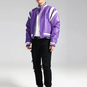 Nerazzurri Autumn Winter Cool Short Warm Color Block Pu Leather Bomber Baseball Jacket Men High Quality Luxury Clothing 2023